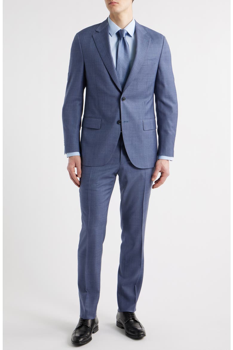 Hartford Classic Fit Blue Glen Check Wool Suit, Main, color, MEDIUM BLUE