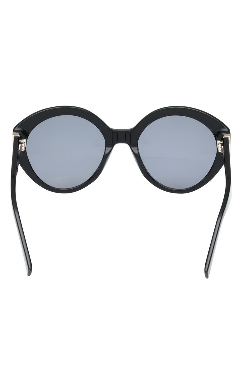 ABERCROMBIE & FITCH 54mm Round Sunglasses, Alternate, color, Shiny Black / Smoke