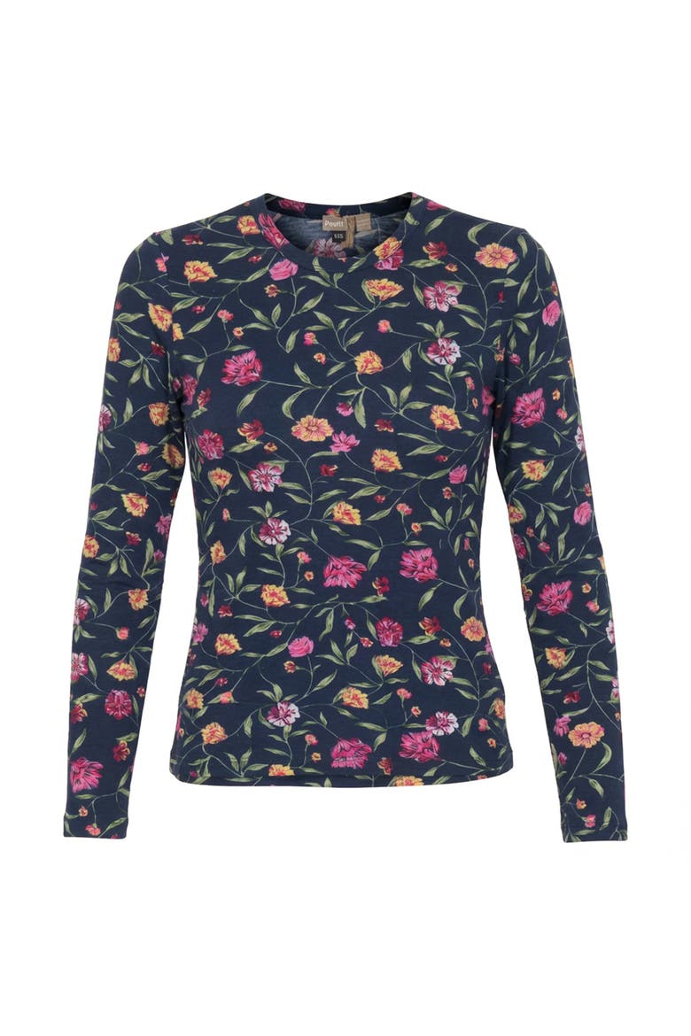 V-Neck Long Sleeve Top, Main, color, Navy