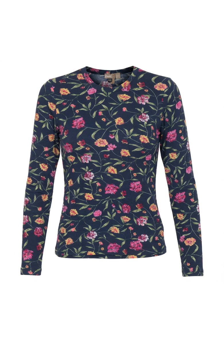 Positive V-Neck Long Sleeve Top, Main, color, Navy