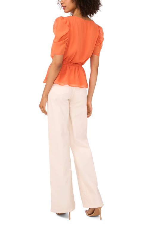 1.state Puff Short Sleeve Peplum Top