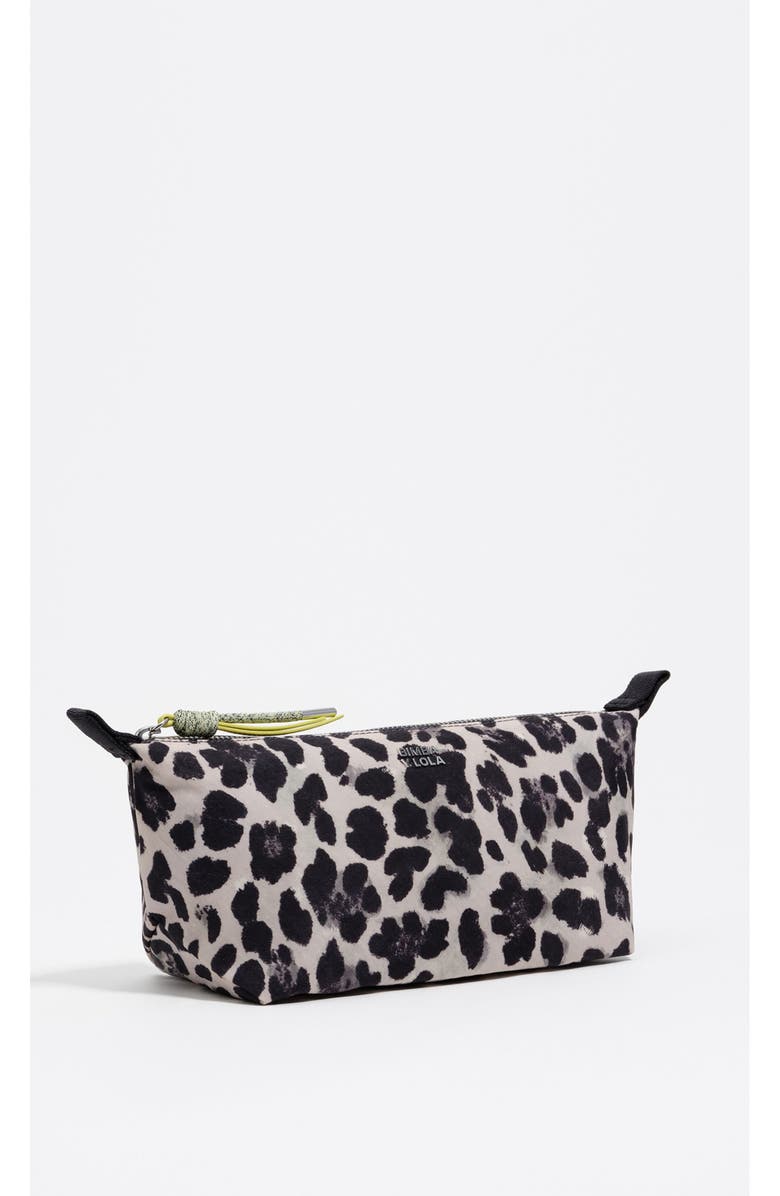 Bimba y Lola Gray Leopard Print Nylon Make-Up Case, Main, color, Leopard Grey