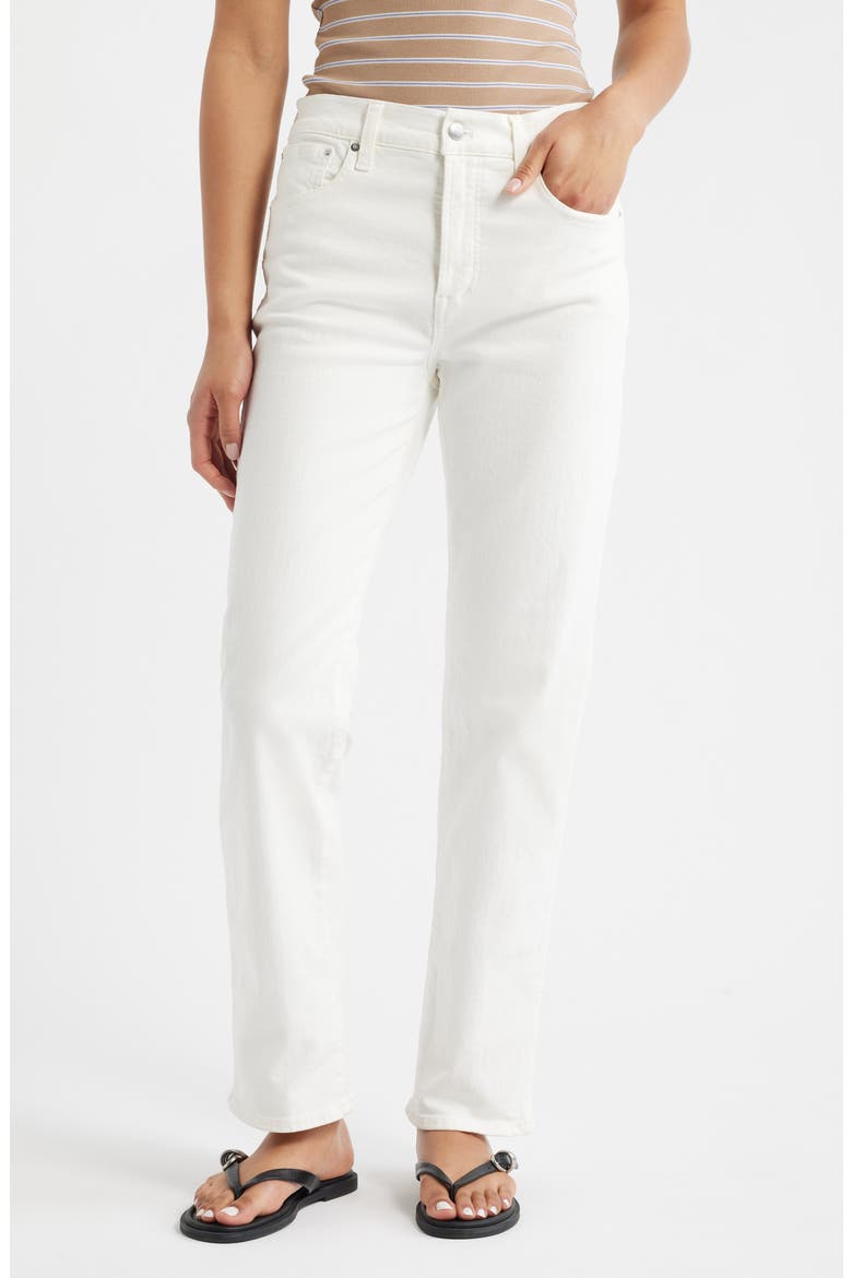 The Longline Straight Leg Jeans, Main, color, TILE WHITE
