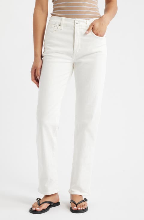 The Longline Straight Leg Jeans (Tile White)