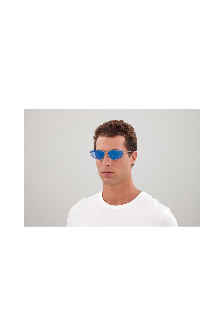 60mm Oval Sunglasses, Alternate, color, RUTHENIUM