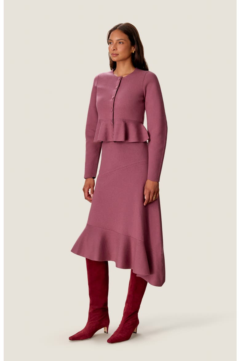 Jocelyn Asymmetrical Sweater Skirt, Alternate, color, Soft Plum