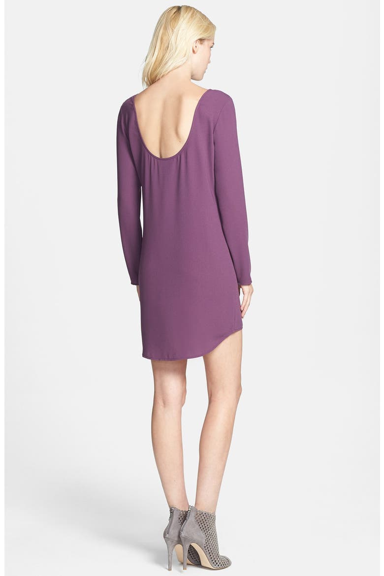 Scoop Back High/Low Shift Dress, Alternate, color, PURPLE BRAMBLE