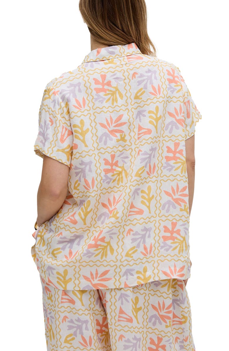 Raffya Matisse Button Down Patchwork Floral Print Shirt, Alternate, color, Multi