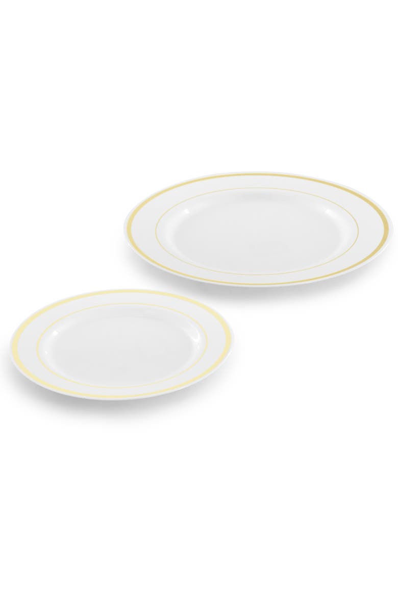 Disposable Plastic Dinnerware Party Set, Alternate, color, Gold