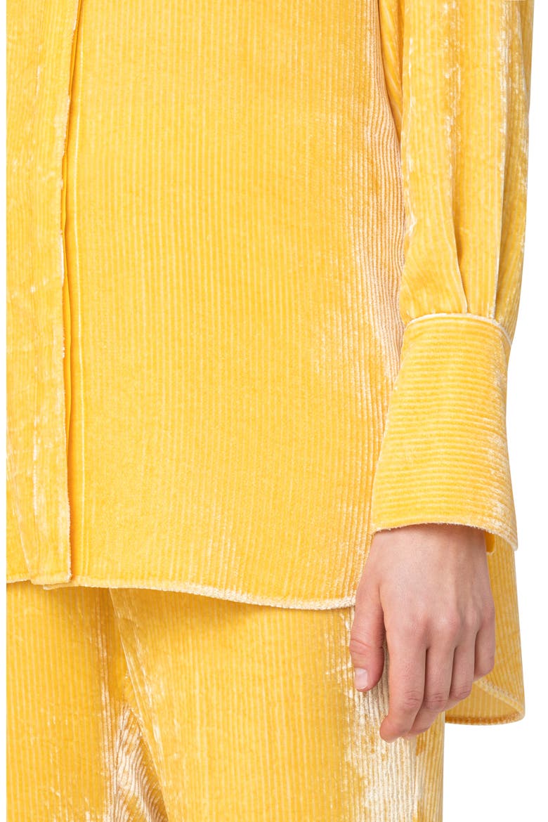 Velvet Corduroy Button-Up Shirt, Alternate, color, YELLOW