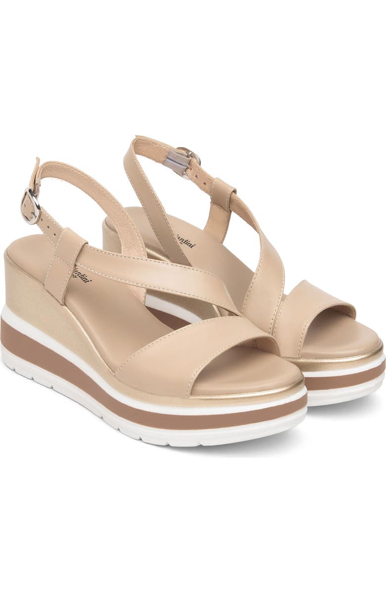 NeroGiardini Platform Wedge Sandal, Main, color, Beige