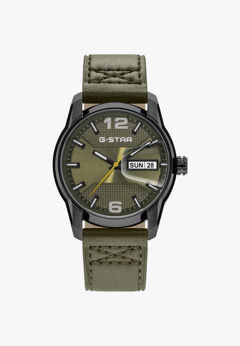 Selvedge - 42mm, Olive Green Dial, Olive Leather Strap Watch