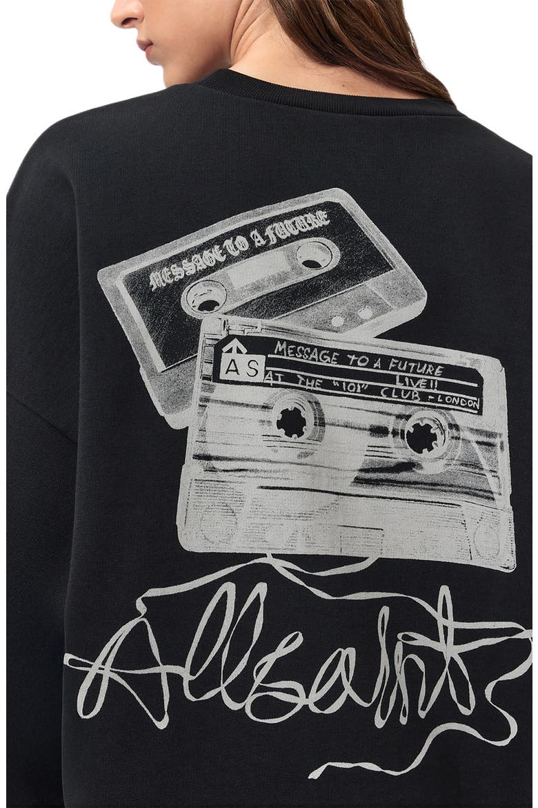 Reel Lila Logo Cotton Graphic Sweatshirt, Alternate, color, WASHED BLACK