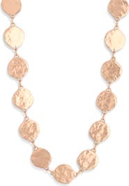Karine Sultan Hammered Disc Long Necklace