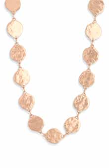 Karine Sultan Hammered Disc Long Necklace