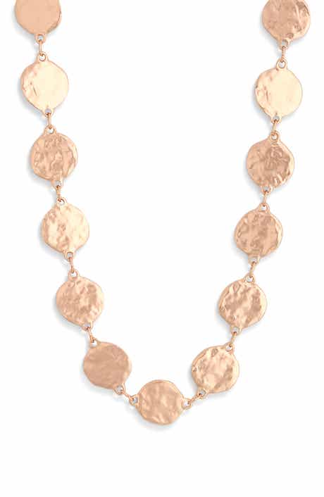 Karine Sultan Hammered Disc Long Necklace