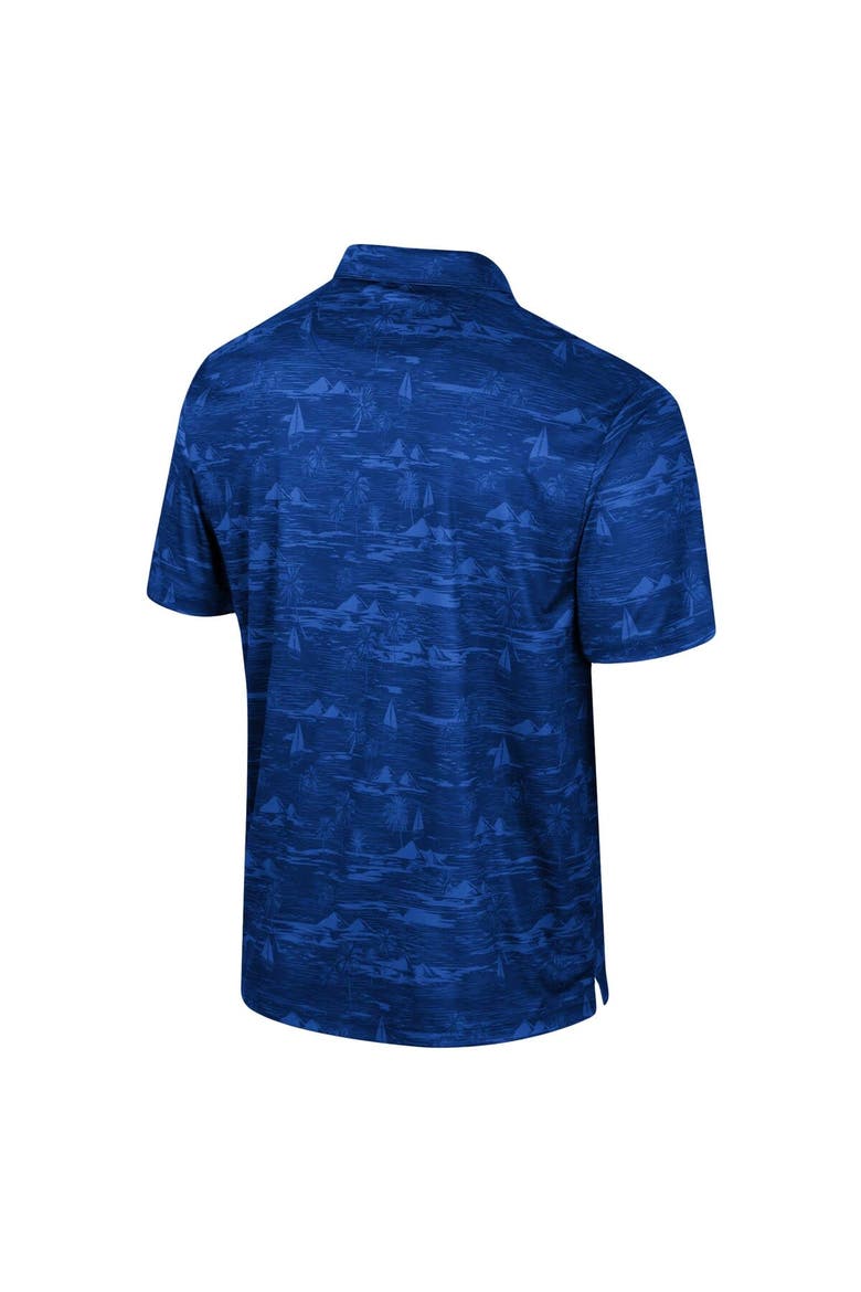 Men's Colosseum Royal Pitt Panthers Daly Print Polo, Alternate, color, Royal