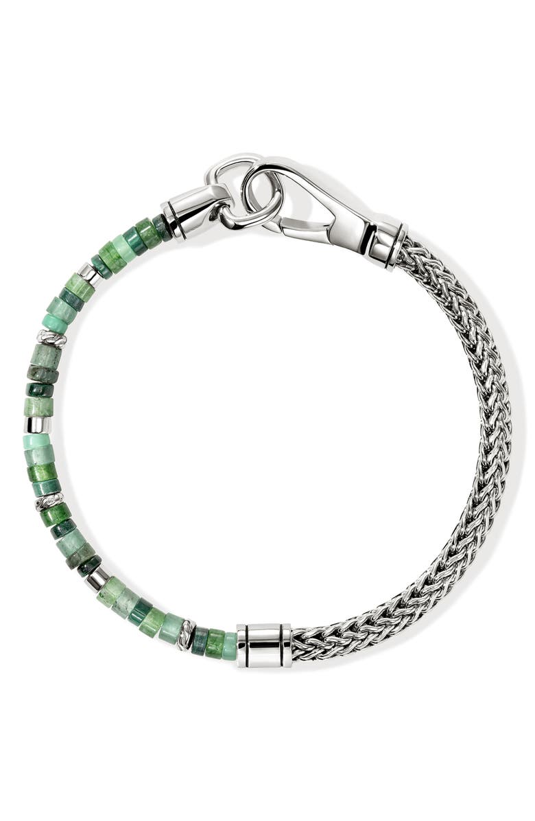John Hardy Heishi Chain Bracelet, Sterling Silver, Stones, Alternate, color, Silver