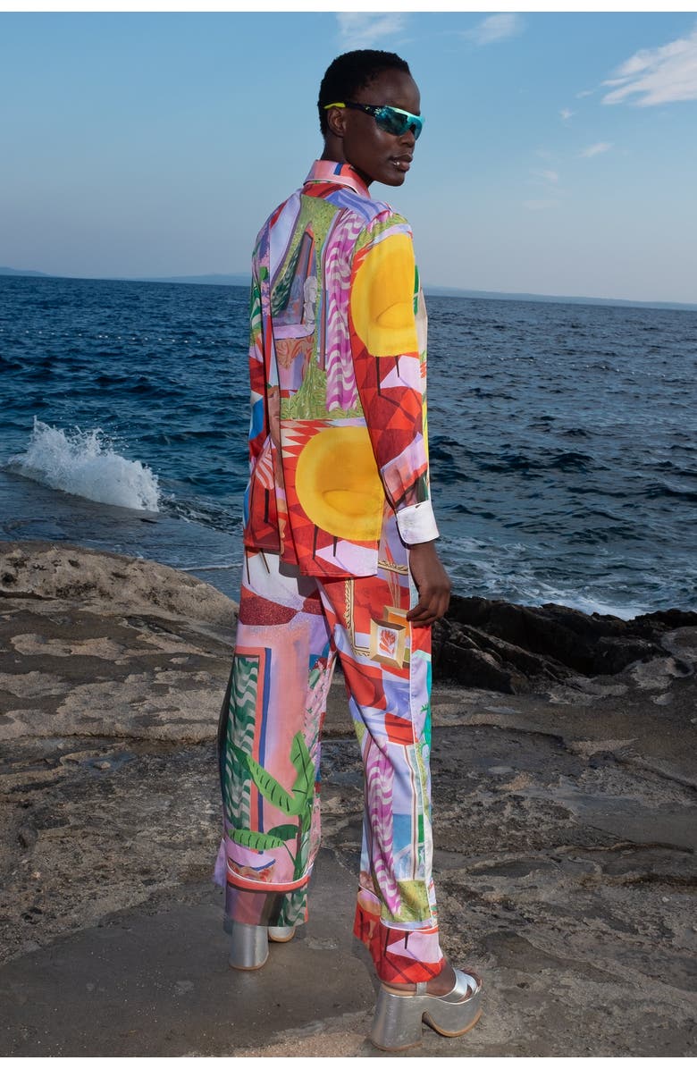 Untitled in Motion Emissus Silky Straight-Leg Pants, Alternate, color, Novela