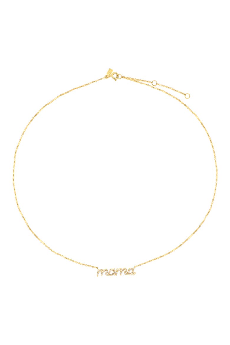 Diamond Script 'Mama' Necklace, Main, color, 14K YELLOW GOLD