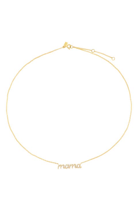 Diamond Script 'Mama' Necklace
