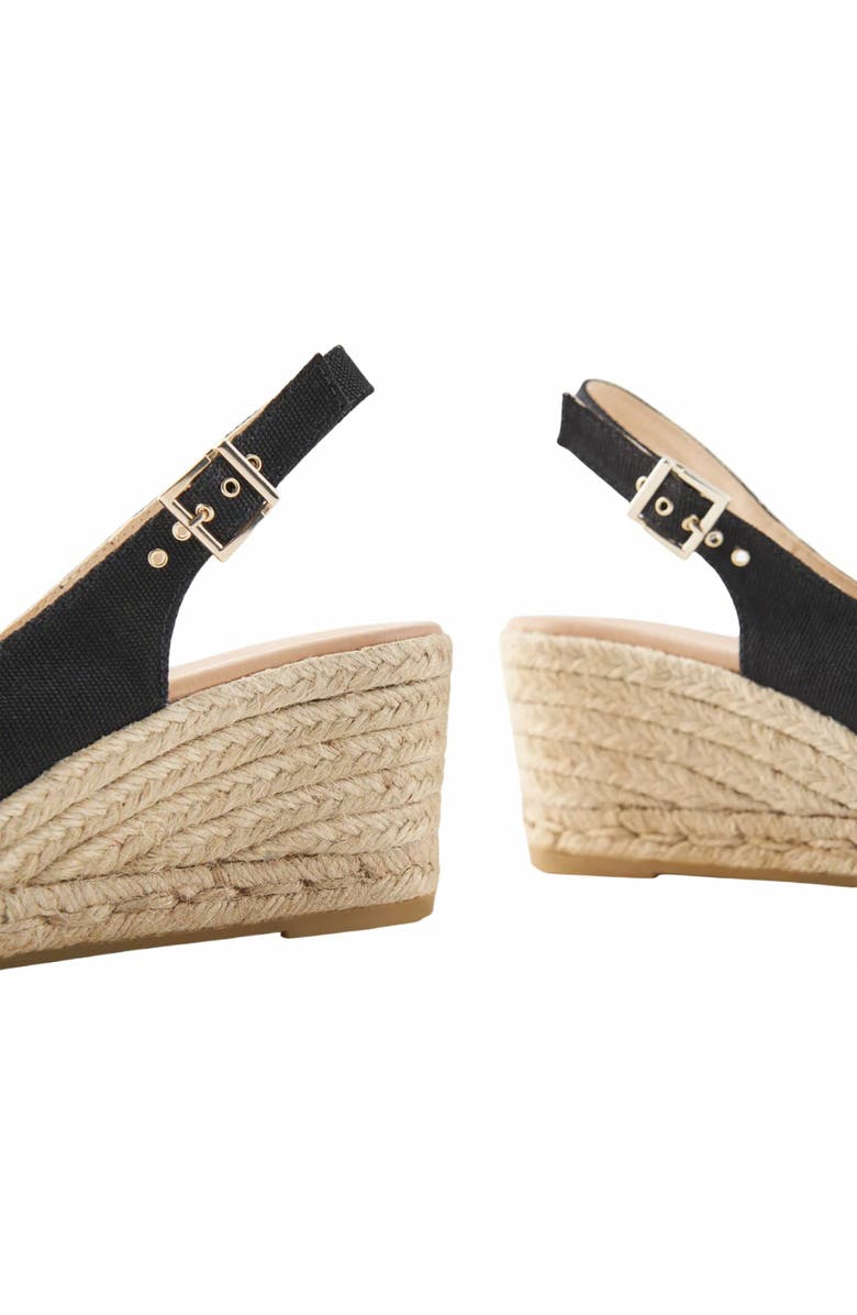VISCATA Gavina Canvas Espadrille Sandal Wedges, Alternate, color, Black