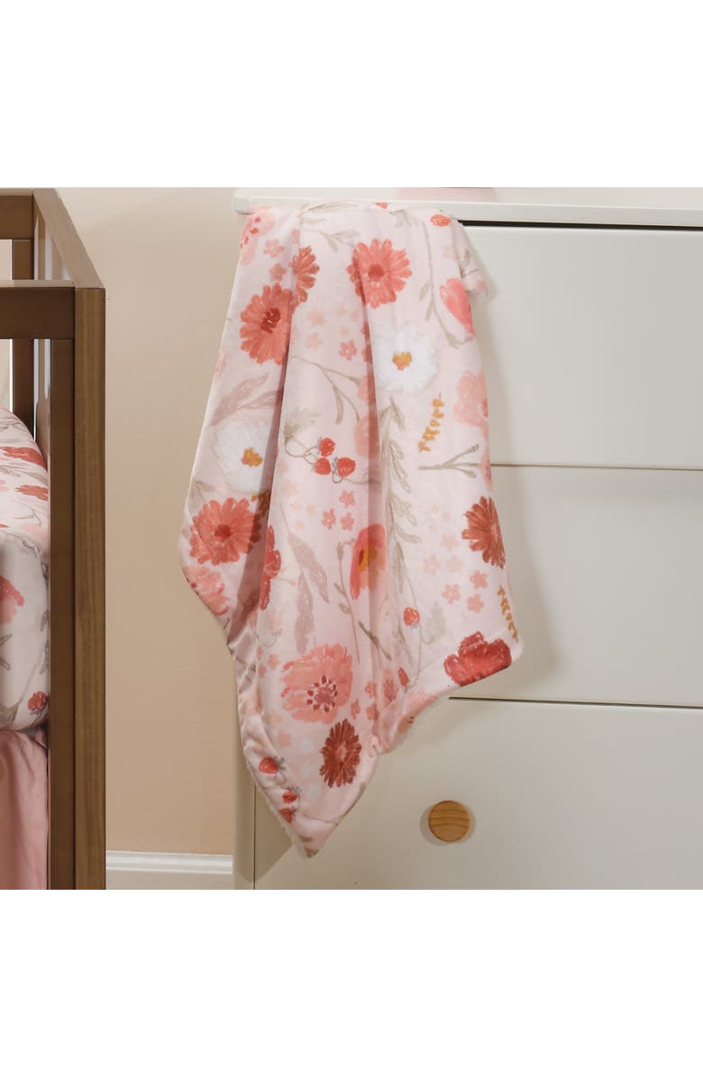 Bedtime Originals Flower Power Floral/Strawberry Soft/Cozy Fleece Baby Blanket, Alternate, color, Pink