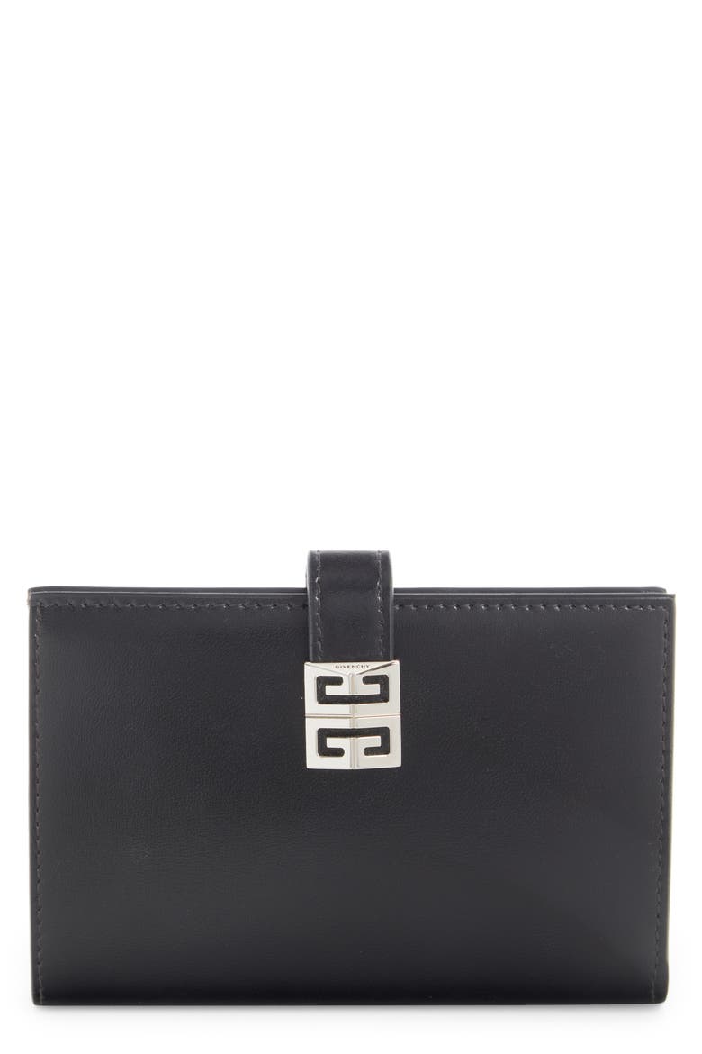 Medium 4G Bifold Calfskin Leather Wallet, Main, color, BLACK