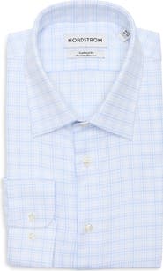 Nordstrom Traditional Fit Check Premium Non-Iron Cotton Dobby Dress Shirt