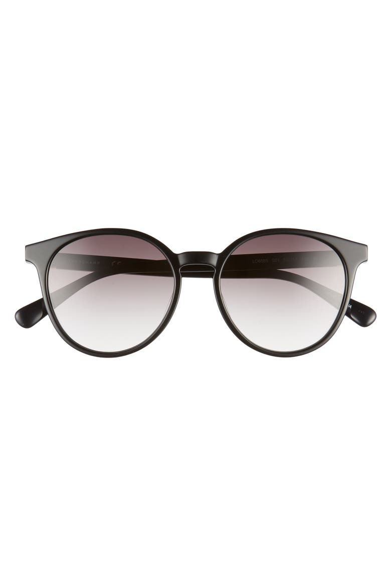 Le Pliage 51mm Gradient Round Sunglasses, Alternate, color, BLACK