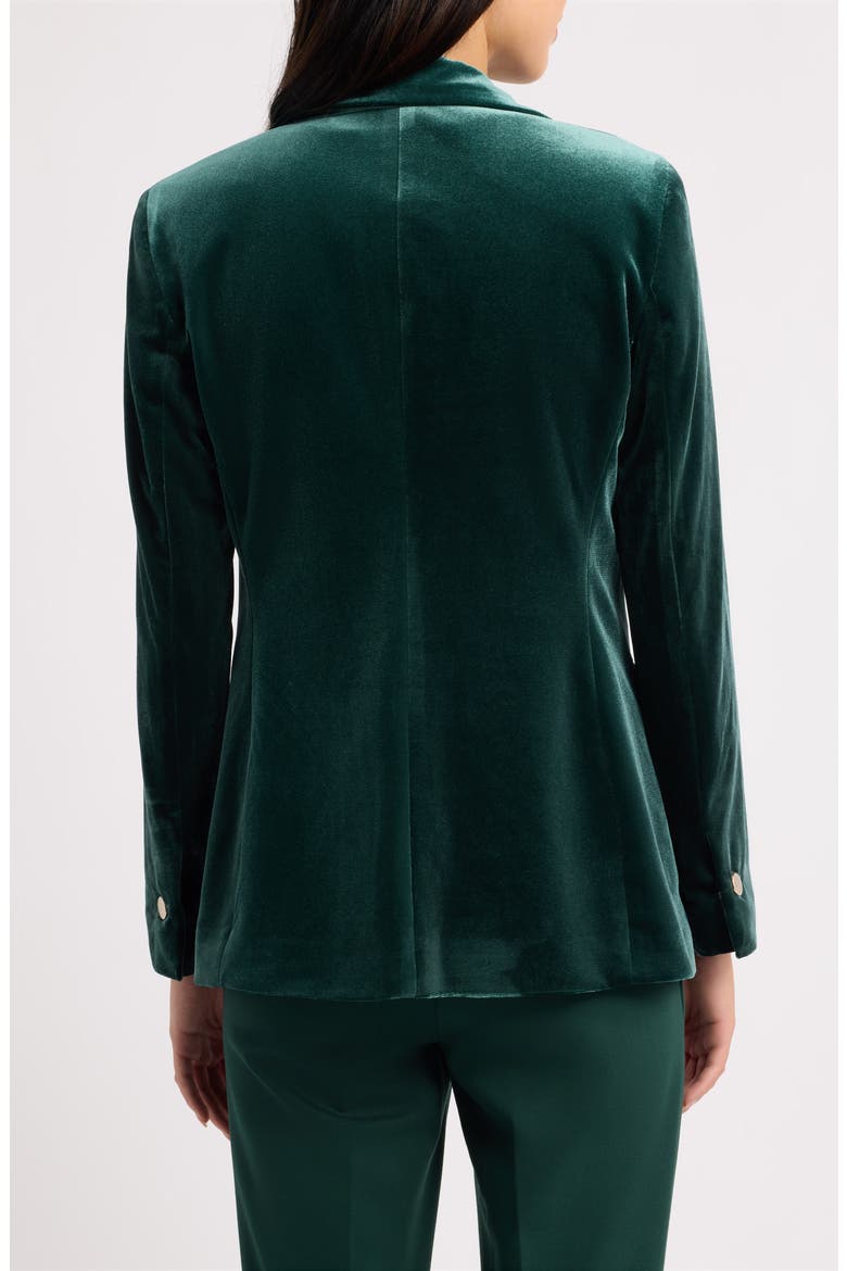 One-Button Notched Collar Blazer, Alternate, color, PINE FOREST