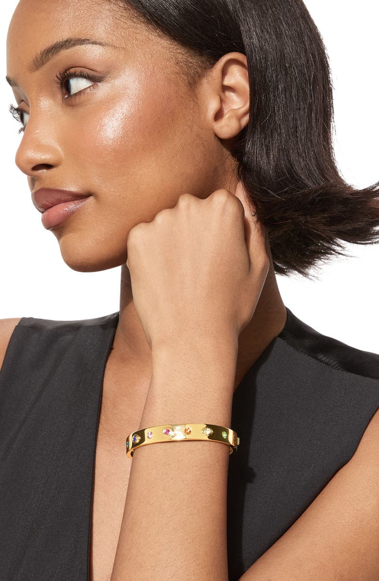 Kurt Geiger London Evil Eye Hinged Bracelet, Alternate, color, Gold/ Multi