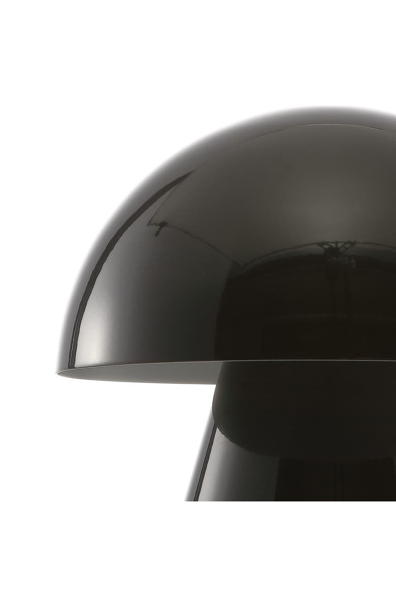 JONATHAN Y Porcini Contemporary Bohemian Rechargeable/Cordless Iron Integrated Portable LED Mushroom Table Lamp, Alternate, color, Black