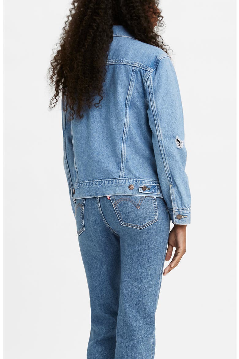 LEVIS Ex-Boyfriend Trucker Jacket, Alternate, color, PICK HOLES