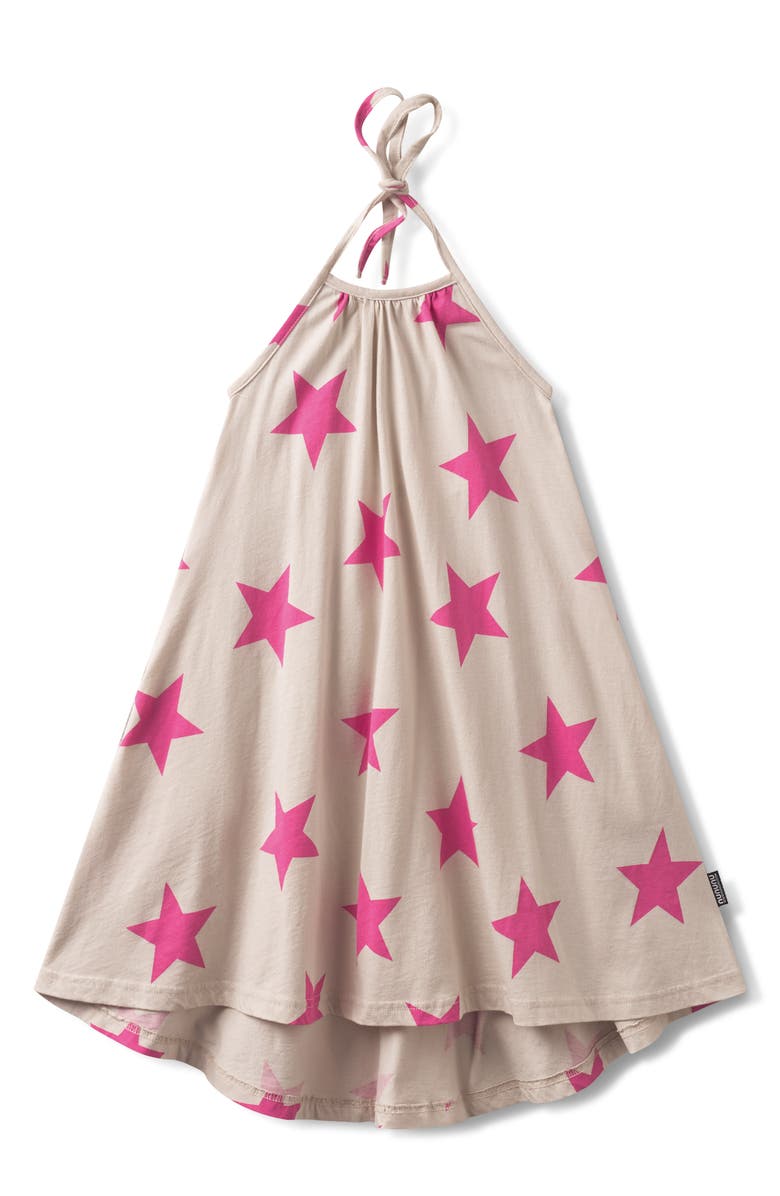 Nununu Kids' Star Print Halter Dress, Main, color, Smokey Natural Pink
