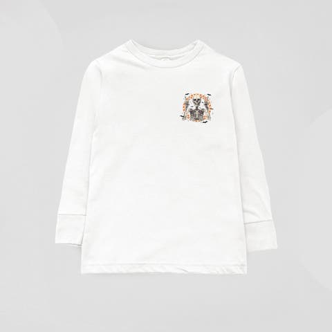 Peace Sign Skeleton Long Sleeve T-Shirt (Little Kid & Big Kid)