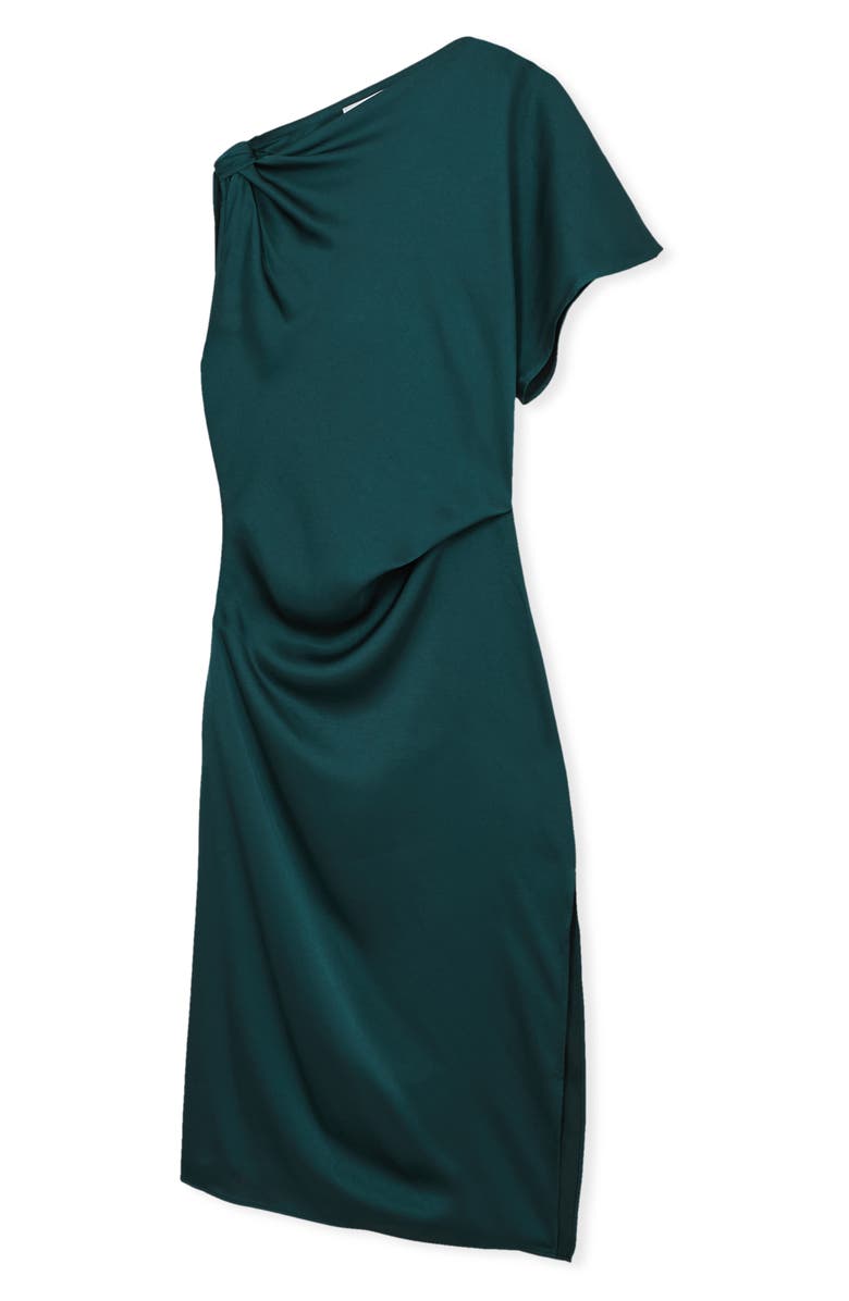 Reiss Kenzie Asymmetric Satin Dress, Alternate, color, Teal Green