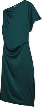 Reiss Kenzie Asymmetric Satin Dress
