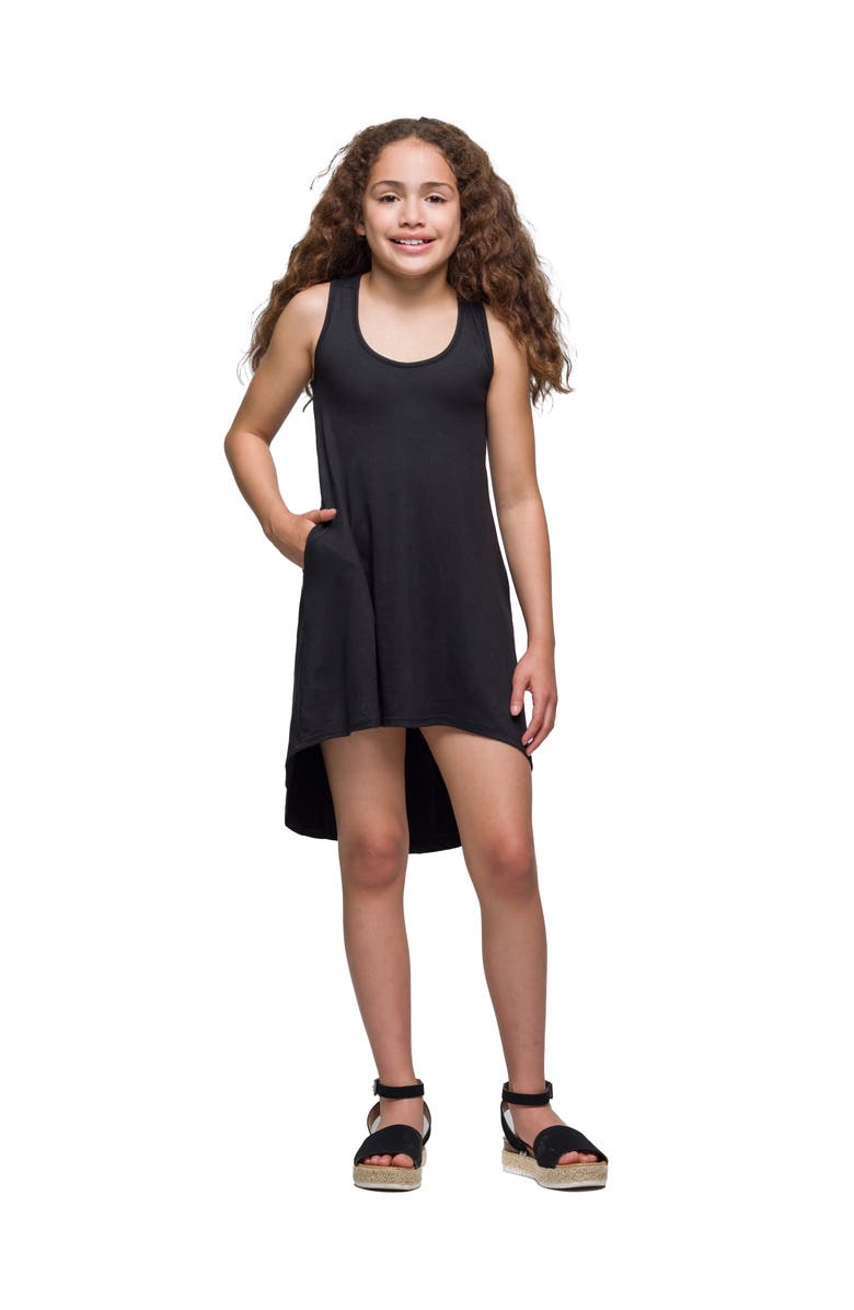 24sevenKid High Low Sleeveless Pocket Dress, Main, color, Black
