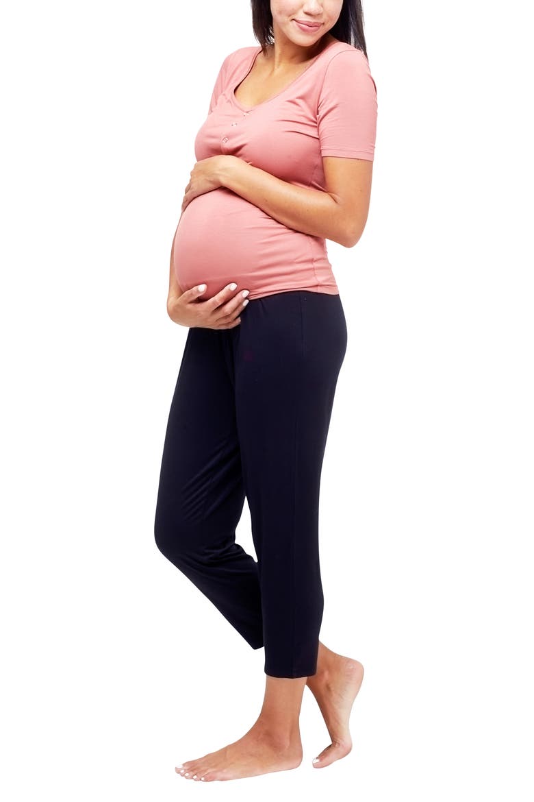 Rhys Maternity/Nursing Pajama Top, Alternate, color, TERRACOTTA