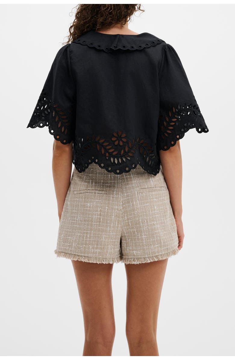 Malina Estela Broderie Anglais Blouse, Alternate, color, Black