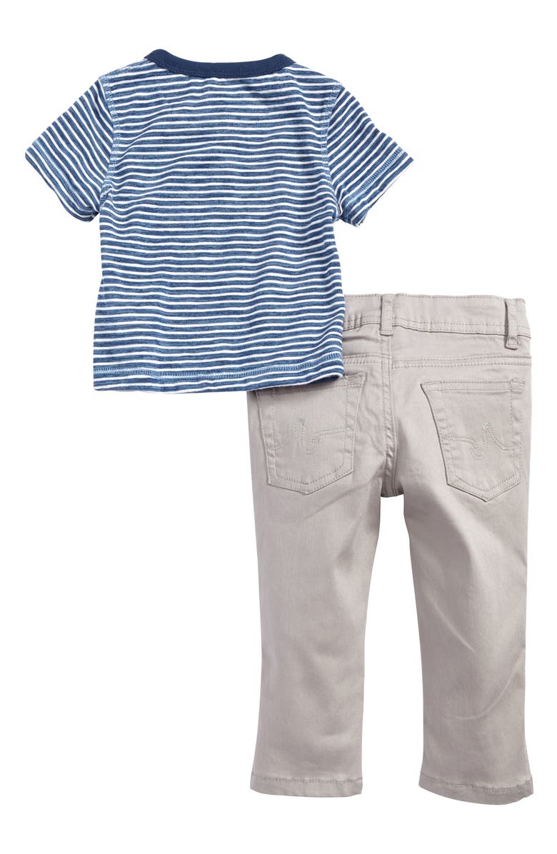 ag adriano goldschmied kids Stripe Henley & Skinny Twill Pants Set, Alternate, color,