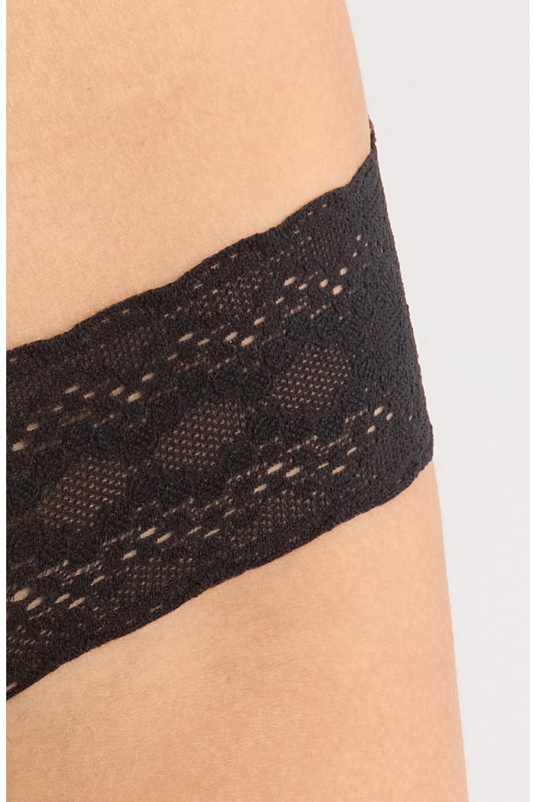 FeelFree Lace V-Front Thong, Alternate, color, POLKA DOTS