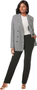 Jessica London Double-Breasted Stretch Crepe Pantsuit