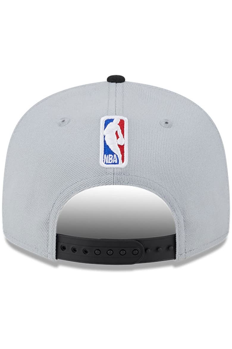 Men's New Era Gray/Black Utah Jazz Tip-Off Two-Tone 9FIFTY Snapback Hat, Alternate, color, Gray