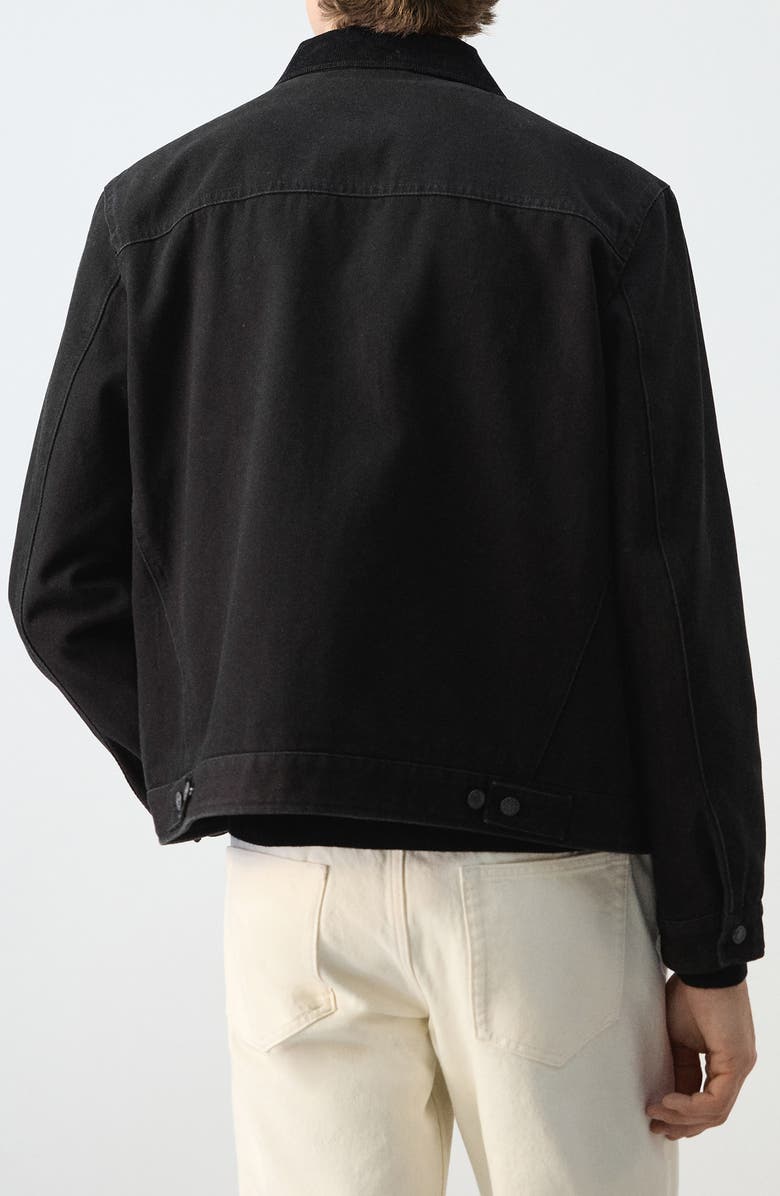 MANGO Cotton Corduroy Jacket, Alternate, color, Black Denim