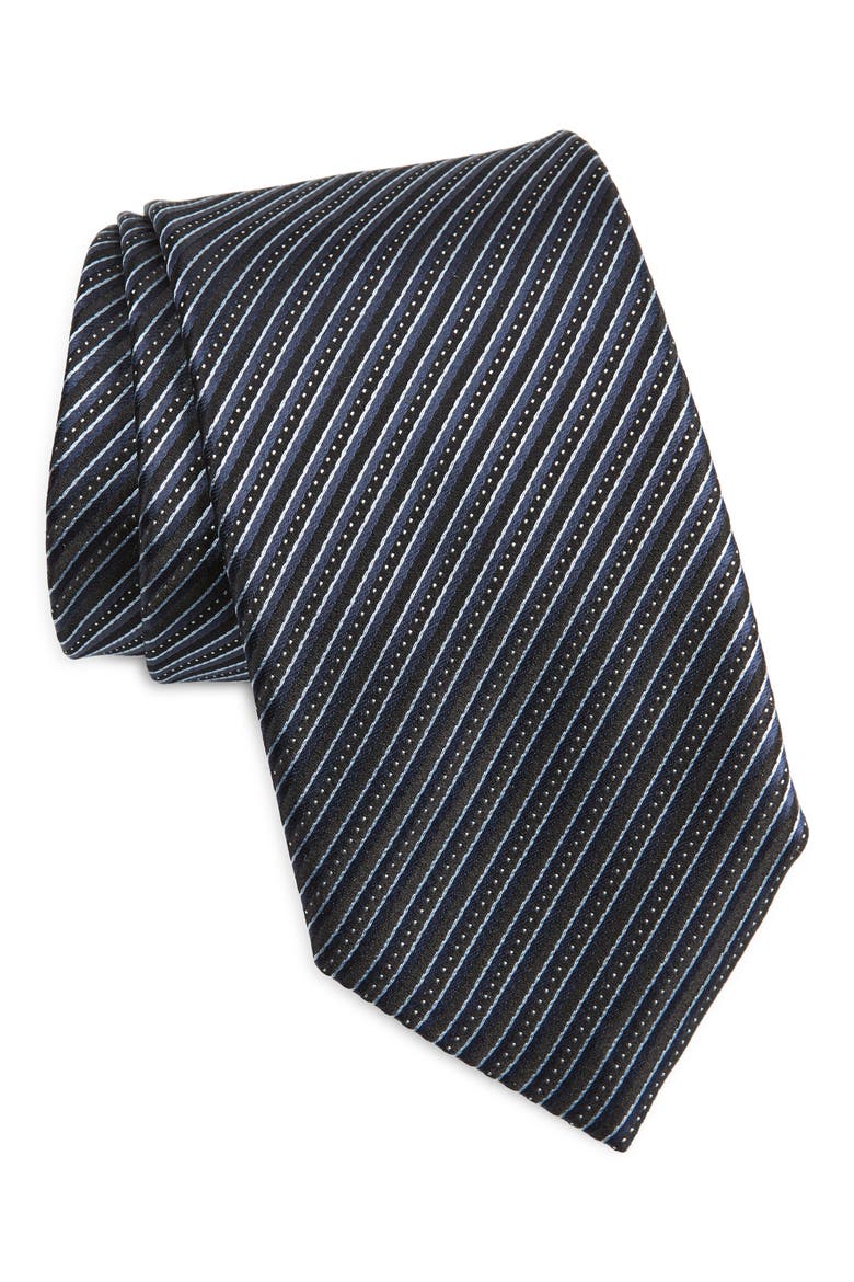 Fili Mulberry Silk Tie, Main, color, NAVY