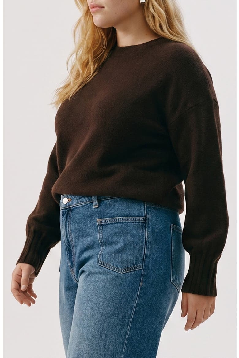 Crewneck Pullover Sweater, Alternate, color, CHOCOLATE TORTE MELANGE