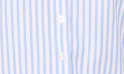 Cece Stripe Bubble Sleeve Button-up Shirt