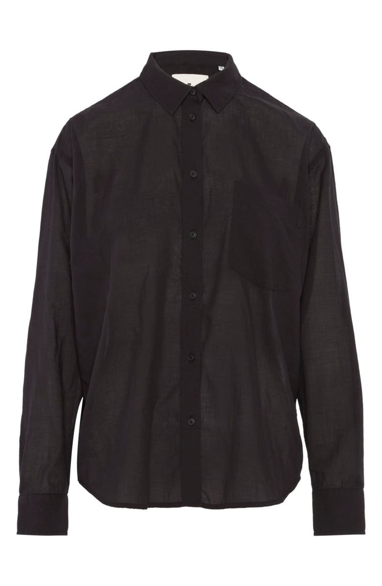Seven Voile Cotton Button-Down Shirt, Alternate, color, Black